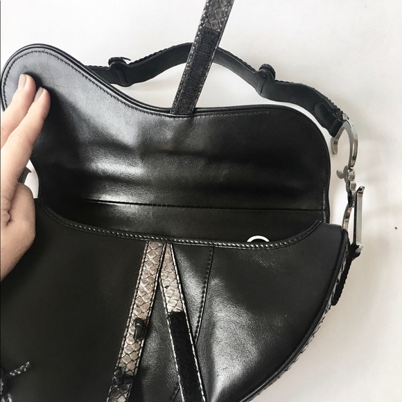 CHRISTIAN DIOR Python Saddle Bag RARE Handbag LE - Picture 5 of 10